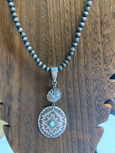 Natural Turquoise Concho Necklace