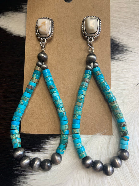 Natural Gemstone Navajo Earrings