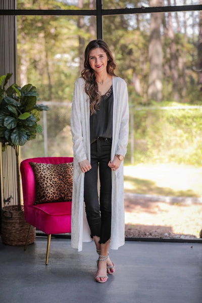 Velvet Duster White