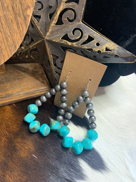 Big Dice Shaped Beaded Earrings